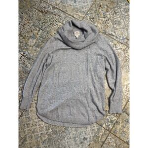 Women's Gray Speckled Knit Sweater Size Large Cozy Pullover